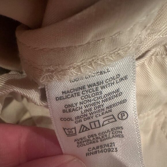 LOFT WOMENS XS CREAM PULL ON WIDE LEG PANTS - Picture 9 of 10